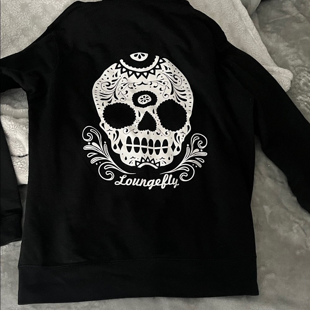 Loungefly Black and White Skull Design Sweatshirt